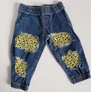 Infant girls custom Distressed Jeans 6mos